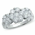 2Ct Round Cut Lab Created Diamond Cluster Flower Ring 14K White Gold Finish