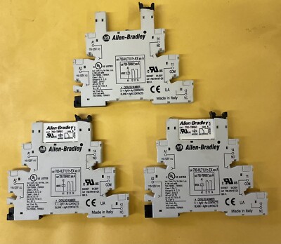 Lot of 3 - ALLEN BRADLEY 700-HLT1U1-EX TERMINAL BLOCK RELAY W/SOCKET SERIES A