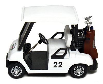Die-Cast Metal Golf Club Cart Model Caddy Car With Club Pull Back action 5 inch 