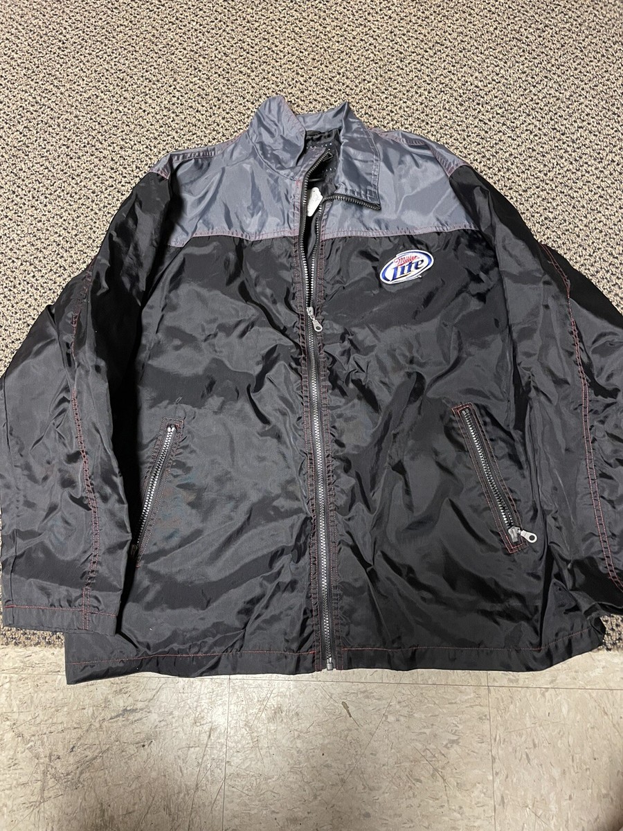 Vintage Beer Jacket Authentic Miller Light Miller Brand Black