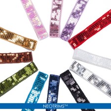 Square Sequin Ribbon Trimming Mesh Lace Decoration Border Trim Costume,Neotrims