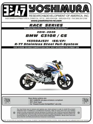 Yoshimura Exhaust Stainless R77 Full System BMW G310GS 2017 - 2021