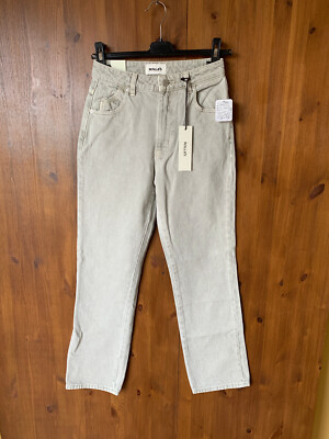 ROLLA'S JEANS Original Straight Lee High Rise Stone Grey UK 6 / 25'' Waist  Neu mit Etikett