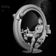 1/24 Scale Resin Figures Model Kit Space Circle Girl Unpainted Unassembled Model