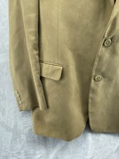 Lauren Ralph Lauren Mens 44L Sport Coat Tan Faux Suede Blazer Paisley Lining