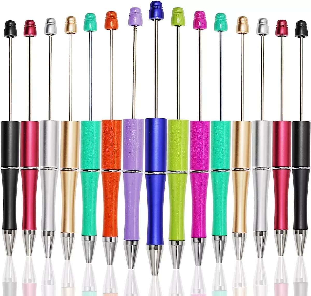 Bulk 100x Beadable Pen Bead Pen Ballpoint Pens DIY Making Gift Office  Supplies