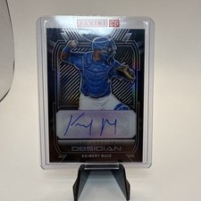 2021 Panini Chronicles Obsidian Keibert Ruiz RC Auto Autograph Dodgers #20/99