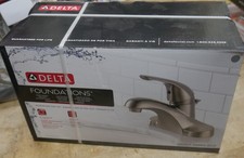 Delta Single Handle Centerset Bathroom Faucet B510LF-SSPPU-ECO Brushed Nickel