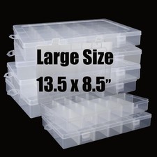 4Pack Large 24 Grids Plastic Organizer Box with Dividers - 24 Compartment Org...