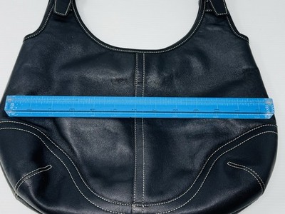Vintage Coach Soho Hobo Black Leather Buckle Shoulder Bag # 9249