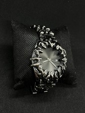 Silver Alabaster Chrome Style Watch With Detailed Incisions