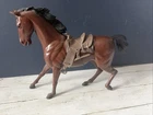 RARE Vintage Louis Marx Johnny Jane West FLAME Western Range Horse 1966 w/Saddle