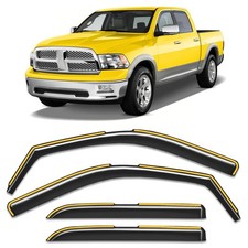 in-Channel Window Rain Guard for Dodge Ram 1500 2009-2018/Ram 2500 3500 Crew ...