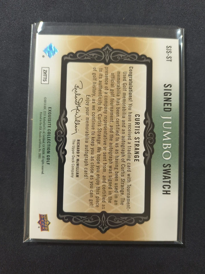 2014 Upper Deck Exquisite #SJS-ST Curtis Strange Signed Jumbo Patch /99 Auto - Image 2 of 2