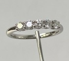 14K White Gold 5 Stone Round Lab Grown Diamond Half Eternity Band 2.2g size 6.75 — photo 7