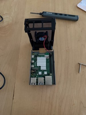 Raspberry Pi 4 Model B 8GB RAM in case with fan and power cord