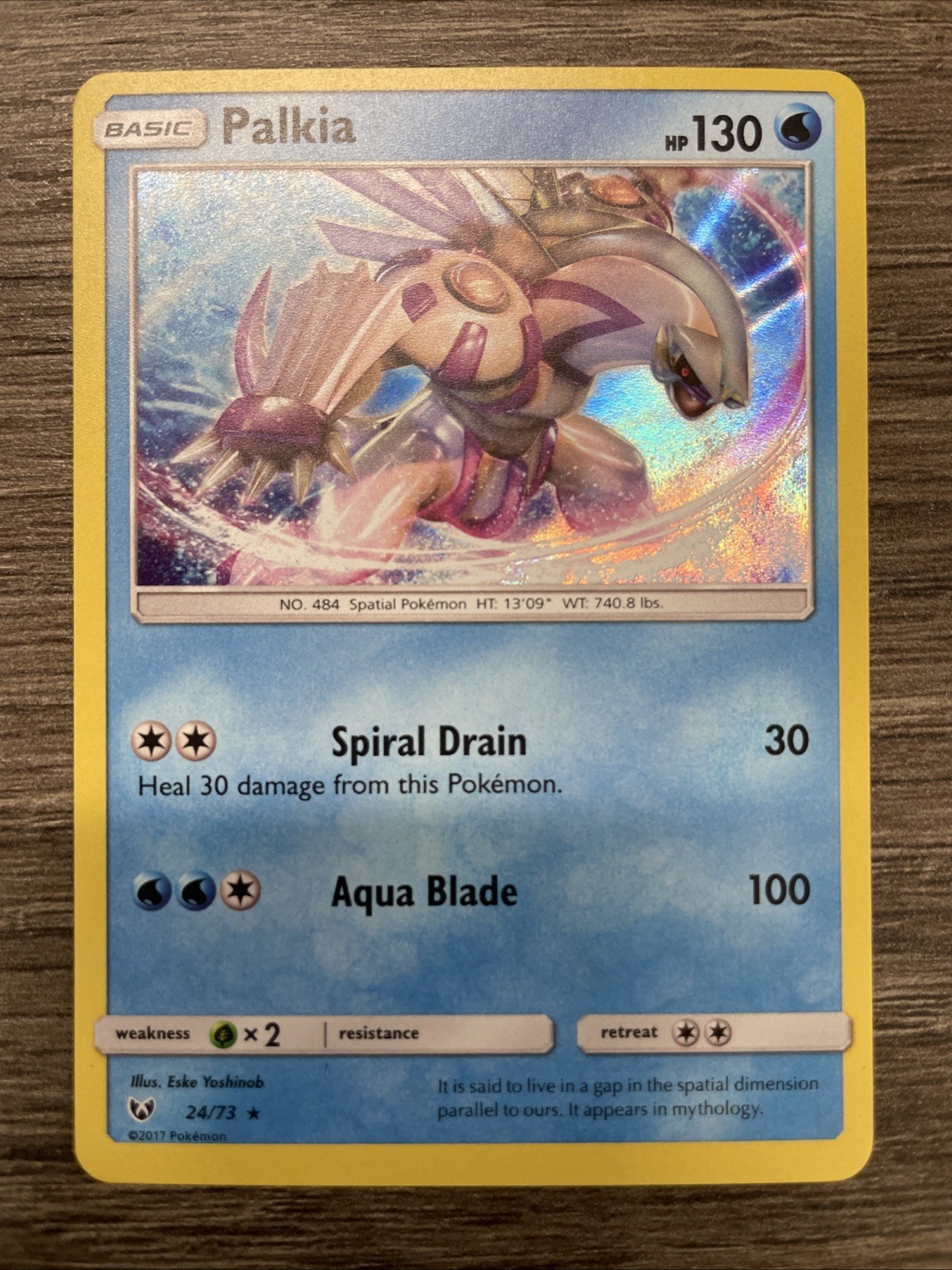 Palkia 24/73 Holo Shining Legends Pokemon TCG Card NM