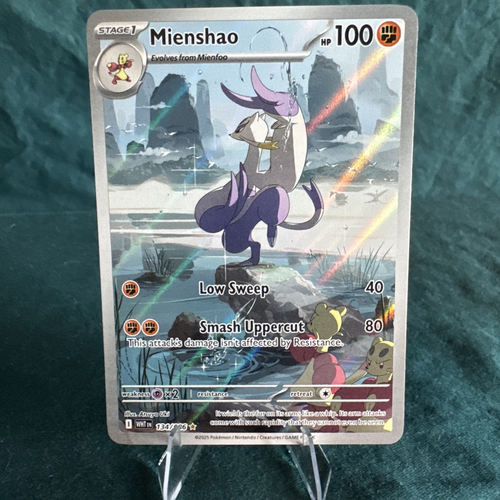 Pokemon White Flare Mienshao Illustration Rare Card 134/086 NM English Edition