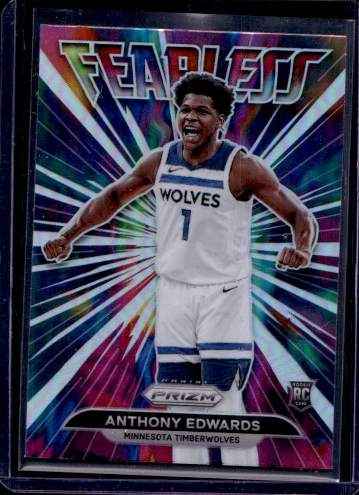2021-22 Prizm Anthony Edwards Fearless RC Prizms Silver #15 Timberwolves