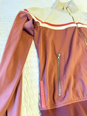 Prada Men's Colorblock Track Jacket Zip XXL Red Beige White Stripe