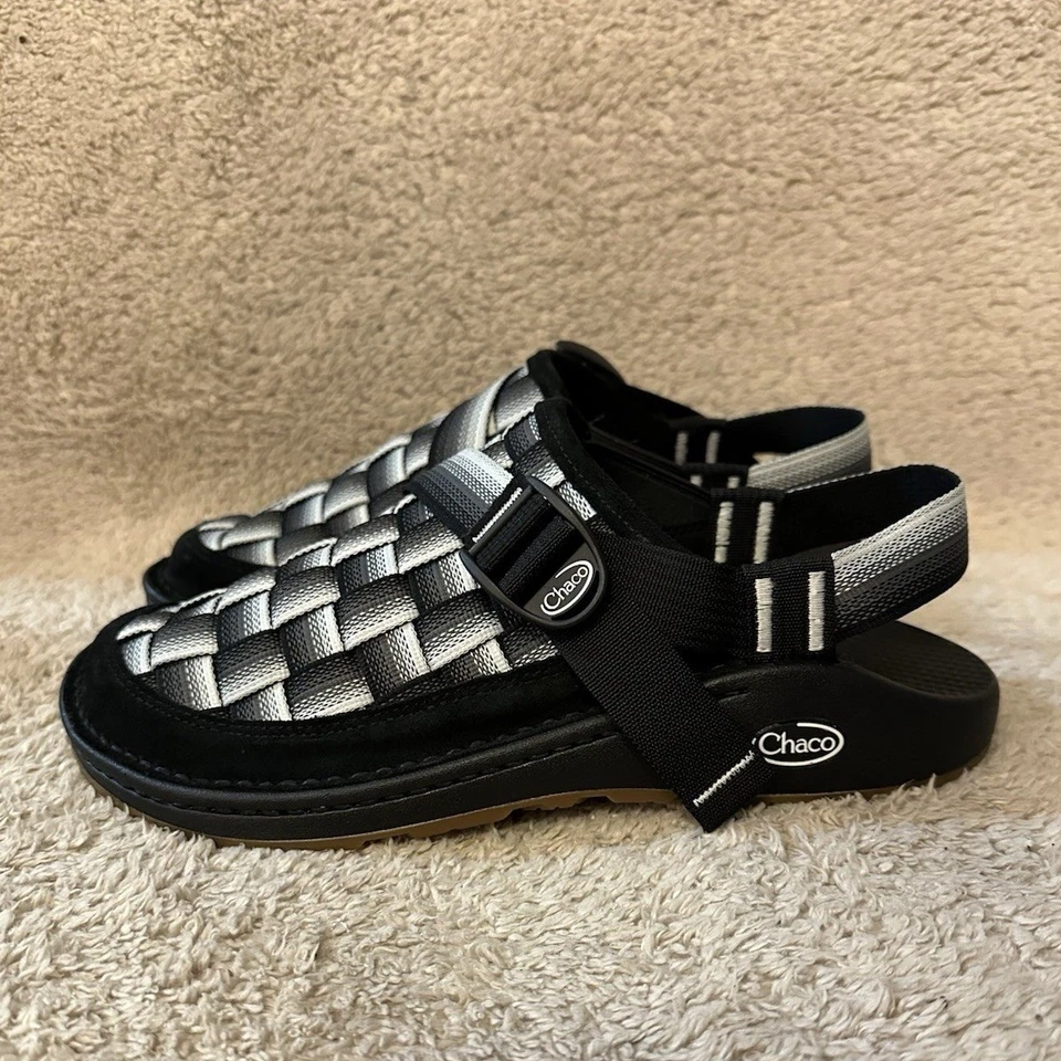 Босоножки Chaco Canyon тканые сабо выцветшие B W мужские размер 11 черные без шнуровки обувь - Изображение 4 из 4