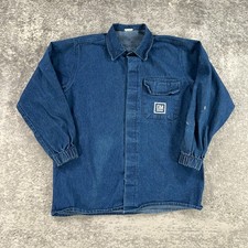 Vintage General Motors Mechanics Jacket Mens Large L Denim Shop Employee Gm Logo