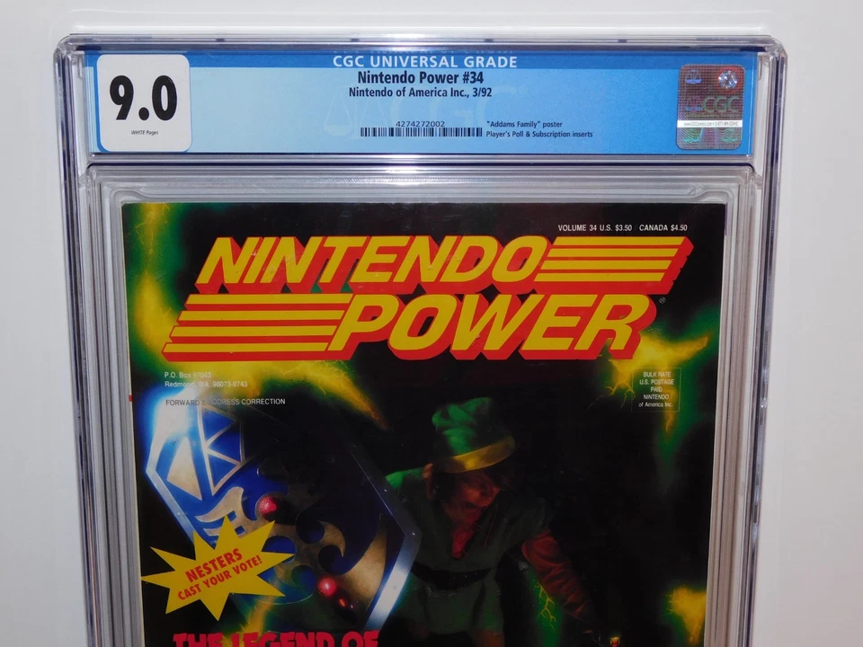 Nintendo Power Magazine #34 1992 Legend of Zelda CGC 9.0 WP + POSTER - RARE HTF Foto 2 de 4