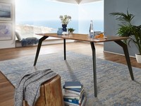 Baumtisch Esstisch Tisch Massivholz 160X90Cm Akazie & Eisen Schwarz Neu Ovp!!!