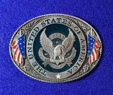 Buckle Rage Belt Buckle Oval Eagle "The United States of America"