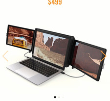 Xebec Tri-Screen 2 13.3 in Portable Dual Monitor USB-C Laptop Extender Black