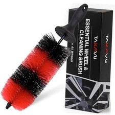 Upgraded Premium Wheel Tire Brush, Long Bristle Red Black - Big Brush