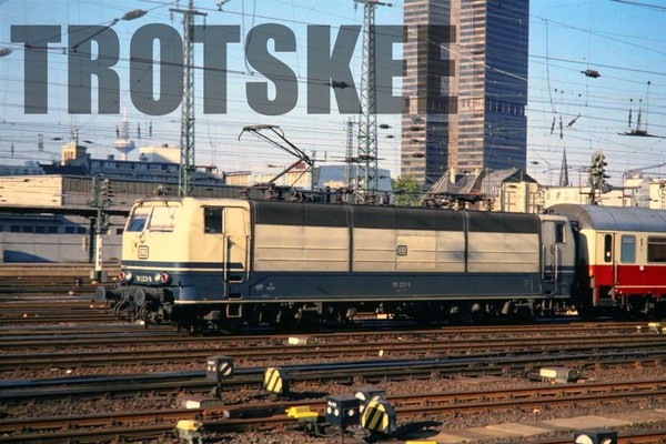 35 mm Slide DB Ferrocarriles Alemania Occidental Eléctrico Loco 181 223 Frankfurt 1990 Original