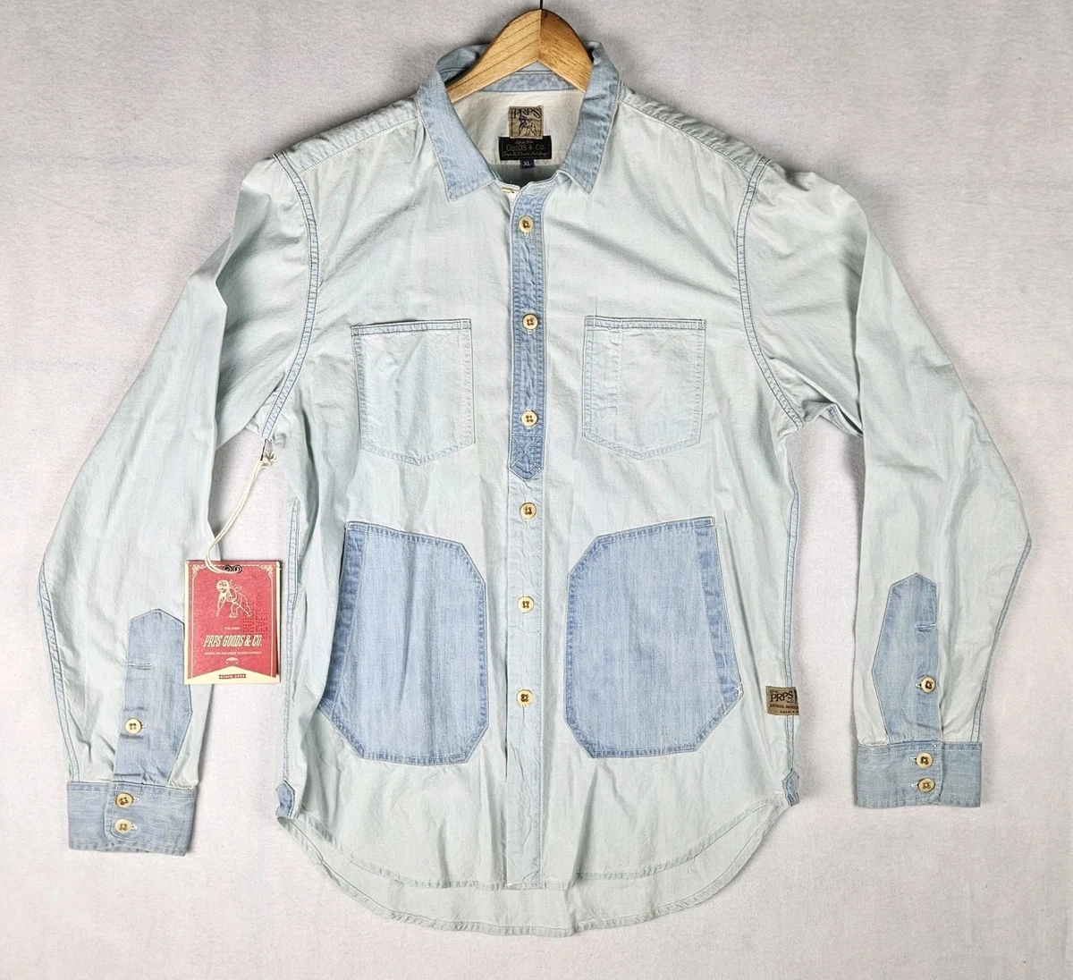 Prps Denim Long Sleeve Casual Button-Down Shirts for Men for sale