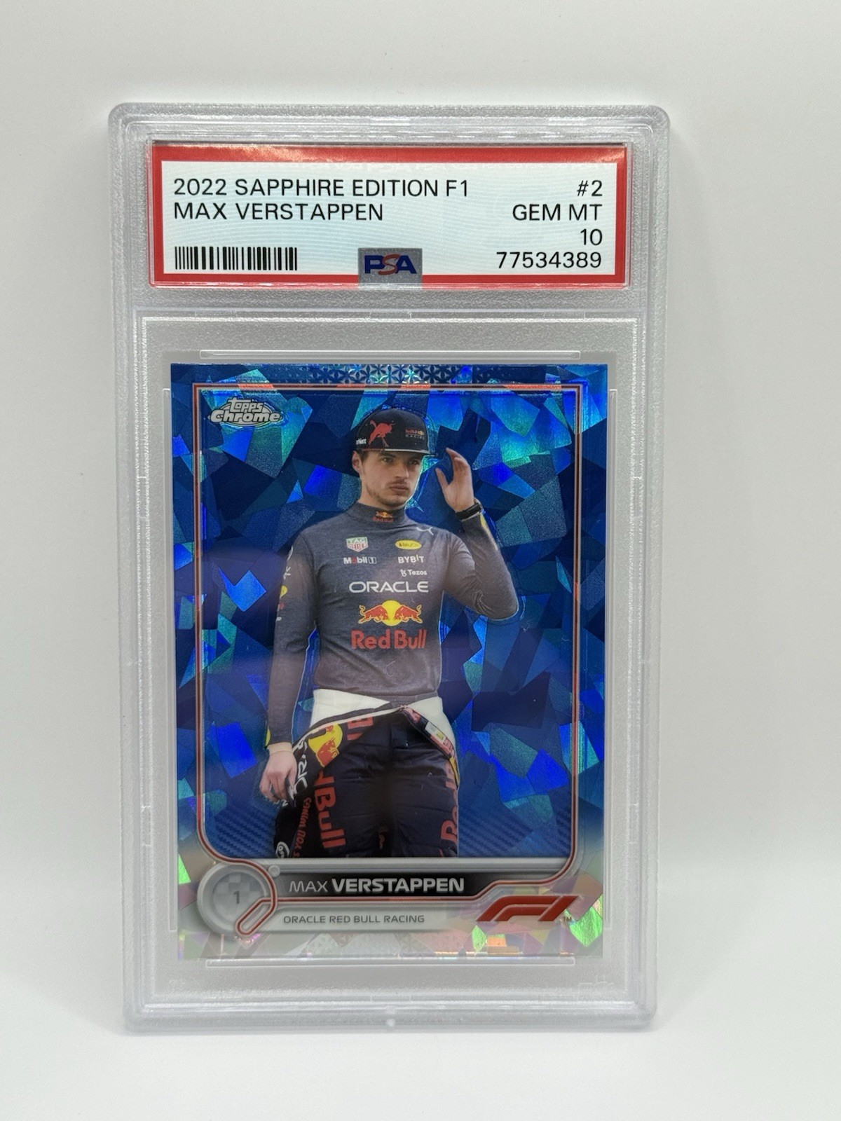 2022 Topps Chrome Formula 1 F1 Sapphire Max Verstappen #2 PSA 10 GEM MINT view 1