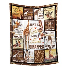 Giraffe Throw Blanket 40x50 Inch Soft Animal Print Bedding Decor Gift