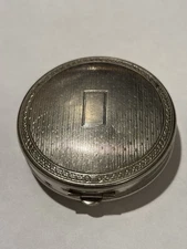 Vtg Richard Hudnut Compact Bi-fold Mirror Silvertone Deuville 2" Round Art Deco