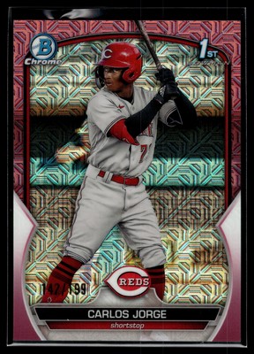 Carlos Jorge 2023 Bowman Chrome Mega Box Pink Mojo Refractor Card /199 #BCP-120