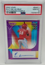 2022 Leaf Vivid - ELLY DE LA CRUZ -ROOKIE/ AUTO #BAEC1 Purple /5 (POP 1) PSA 10 