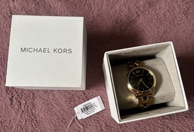 Michael Kors Damenuhr MK6669 Quarz Edelstahl gold schwarz analog mit Box