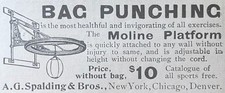 MOLINE PLATFORM Wall Mount Boxing Punching Bag 1899 Print Ad~A.G.Spalding&Bros.