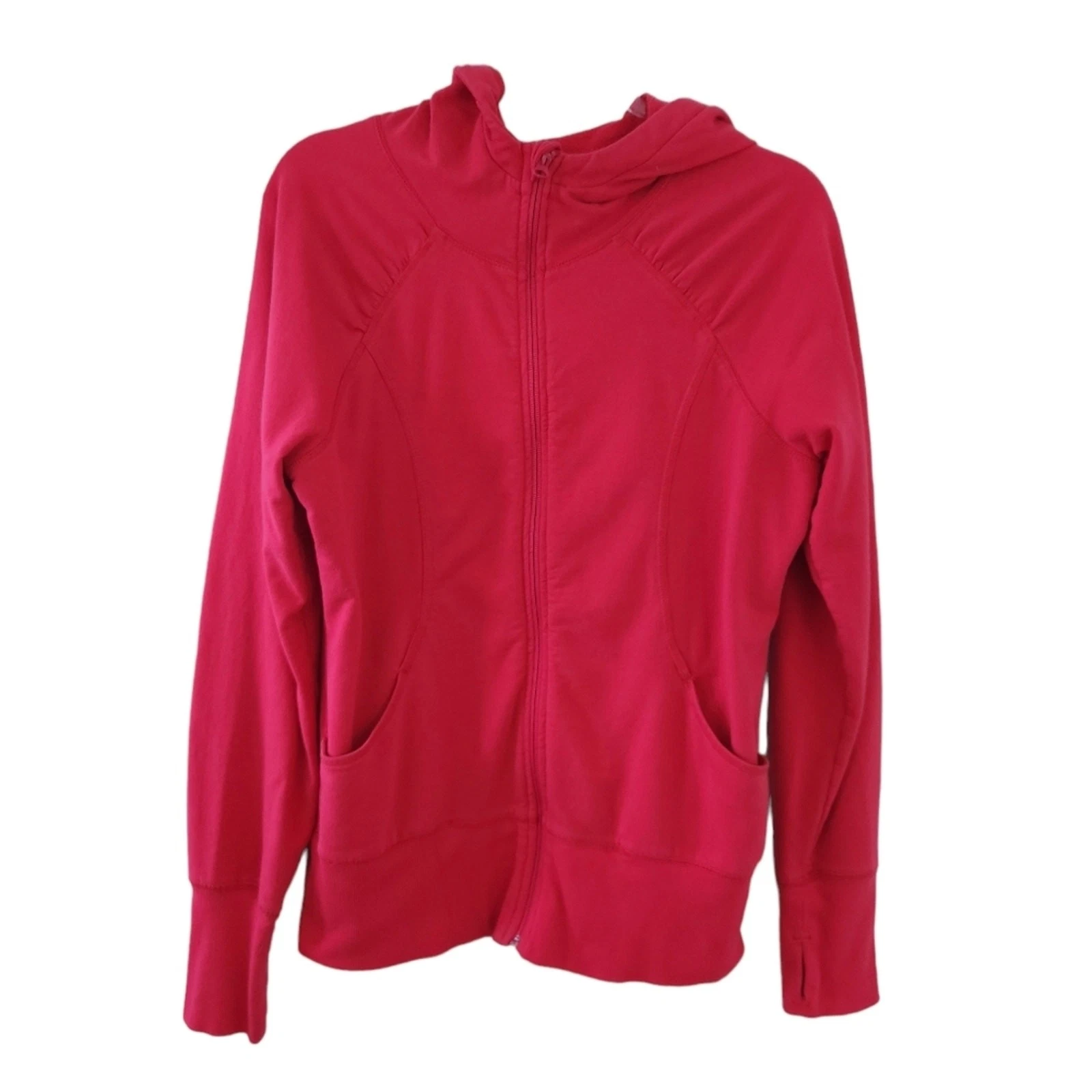 VETEMENTS Z by Zella Felpa con Cappuccio Giacca Zip Grande Rosso Cappotto Corsa Atletica