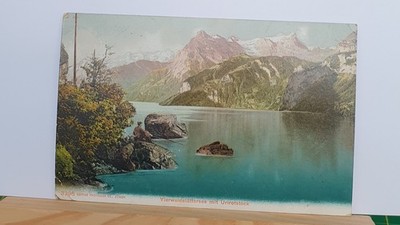 AK Litho Vierwaldstättersee gel. Luzern-Hamburg 1906 EF, Ansichtskarte