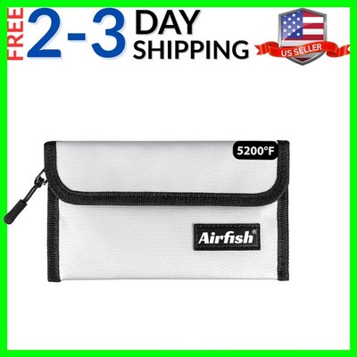 Fireproof Money Bag, 5 x 8 inches Fireproof Wallet, Waterproof Cash Bag with ...