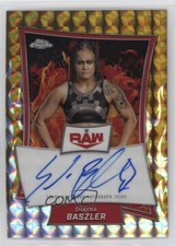 2025 Chrome WWE Red Brand Gold Geometric Refractor /50 Shayna Baszler Auto 3hd