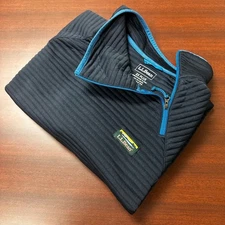 LL Bean 1/4 Zip Mockneck Pullover Womens 2X Plus Quilted Fleece Navy See details
