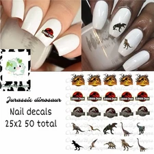Jurassic Park Waterslide Finger Nail Decals Instructions set of 50 KC Bonus