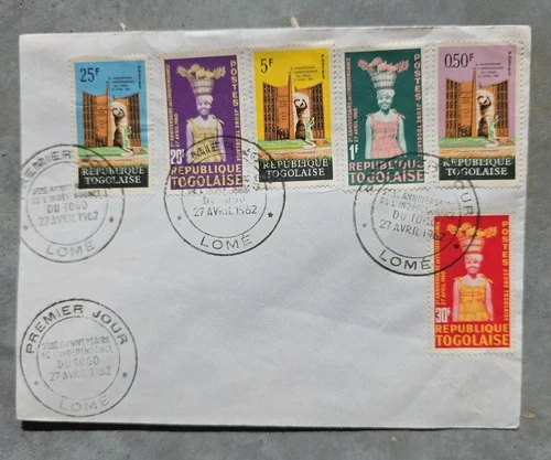 1962 Togo First Day Cover FDC 2nd Anniversary Independence From France in 1960