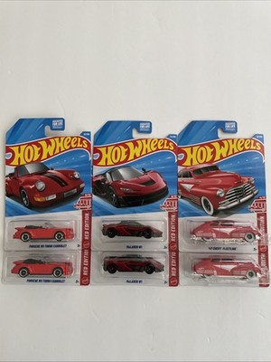 Hot Wheels Target Red Edition Lot Of 6 / Porsche/mclaren/ Chevy Fleet line