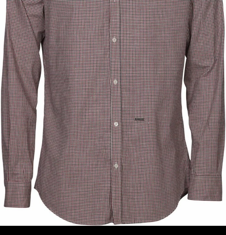 DSQUARED2 Camicia elegante uomo quadri quadri rosso navy bianco sporco Tg IT 50