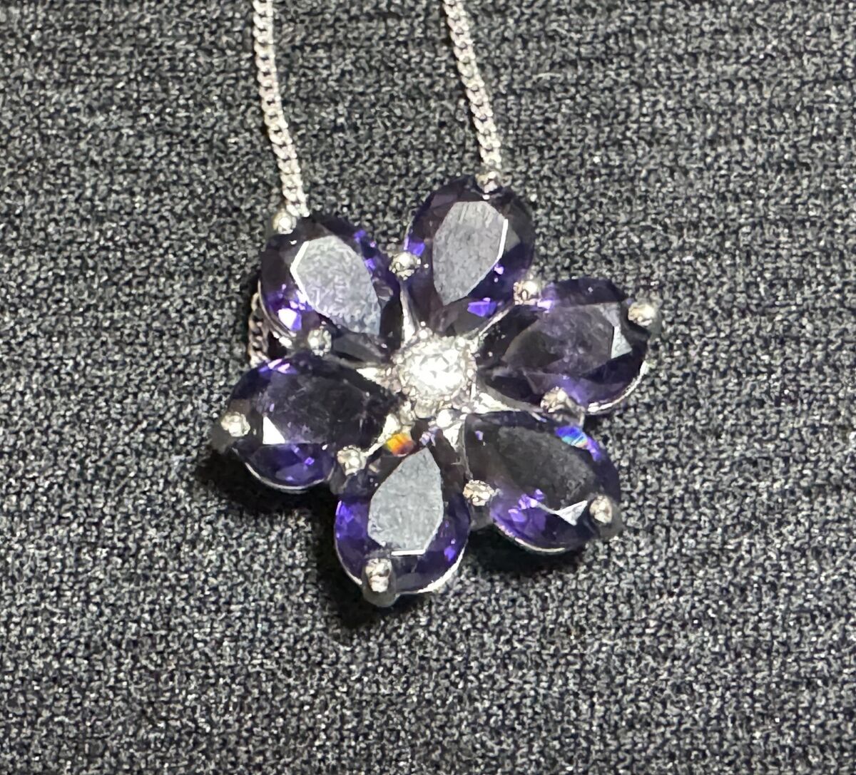 NWT- Simply Vera Wang Purple Crystal Flower Necklace NWT- Simply Vera Wang Purple Crystal Flower Necklace